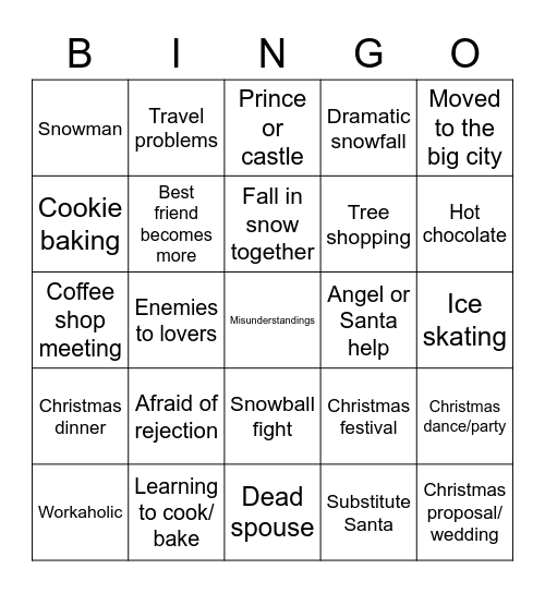 Holiday Movie Bingo Card