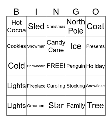 Christmas Bingo Card