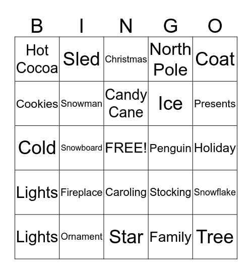 Christmas Bingo Card