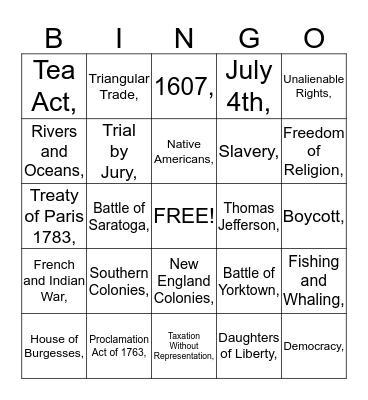 Final Exam Bingo Card