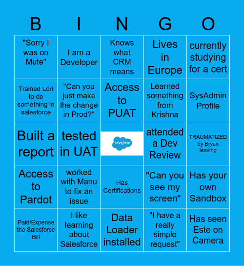 II S A L E S F O R C E Bingo Card