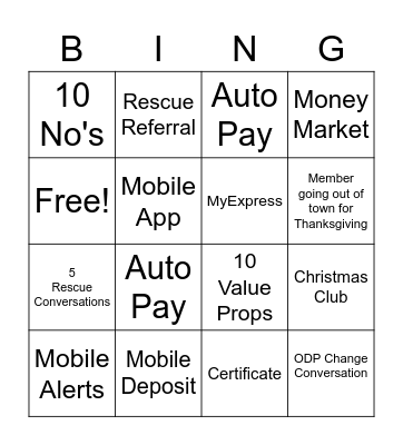 Thanks Giving Bingo Card