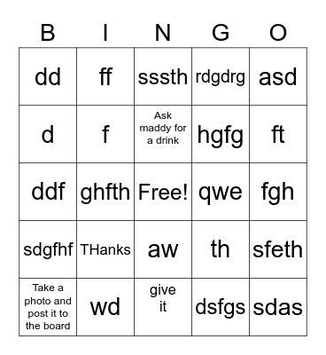 Thanksgiving Bingo Card