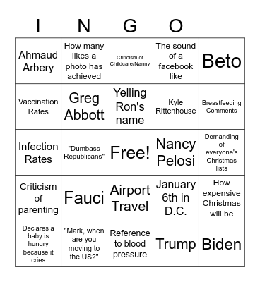 Thanksgiving with Kathy Bingo Card