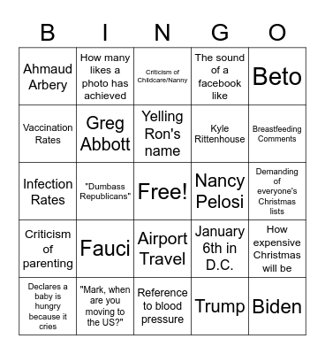 Thanksgiving with Kathy Bingo Card