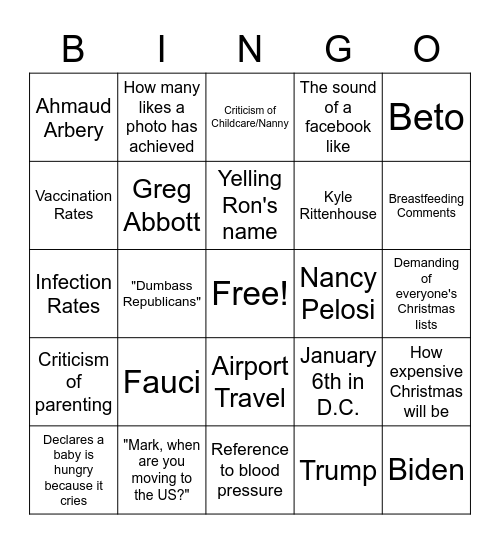 Thanksgiving with Kathy Bingo Card
