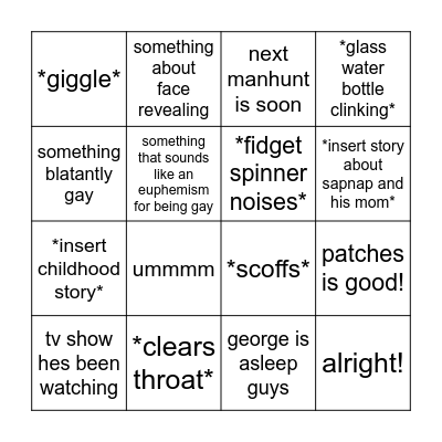 DREAM DISCORD PODCAST Bingo Card