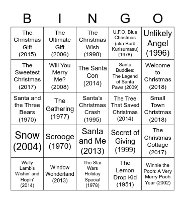 CHRISTMAS MOVIES PT 2 Bingo Card