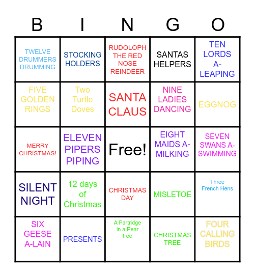 CHRISTMAS BINGO Card