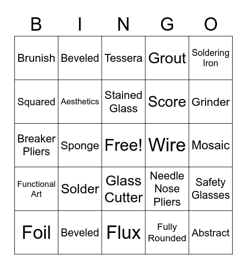 Glassworks Bingo Card