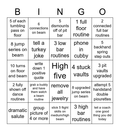 Turkey Bingo Card