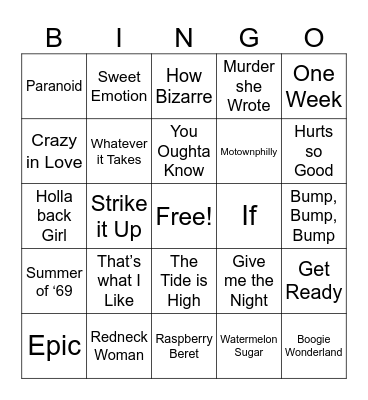 Kitchen Sink Bingo Card