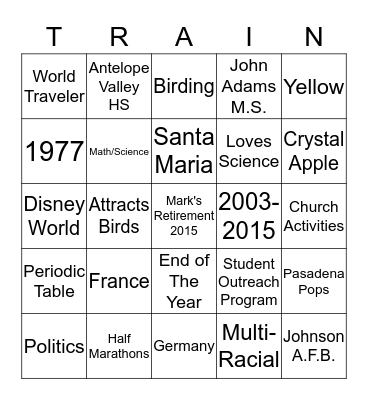 Mark Hays the Science Guy Bingo Card