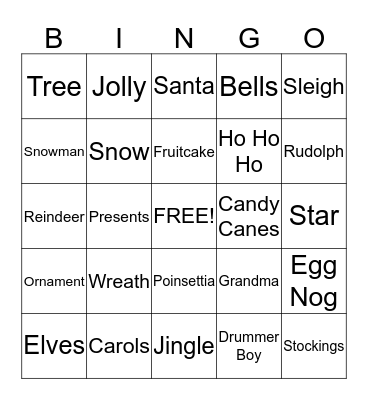 Christmas Bingo Card