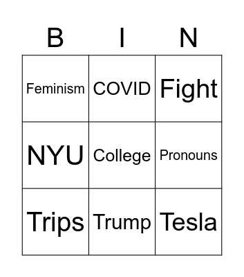 Thanksgiving Bingo Card