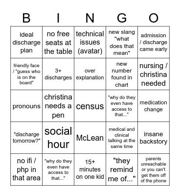 TX TEAM BINGO Card