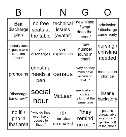 TX TEAM BINGO Card