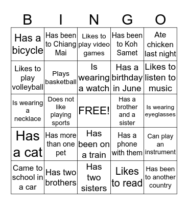 Find Someone who ... Bingo Card