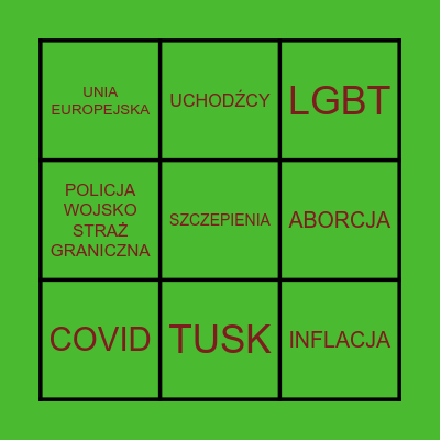 Wigilijne Bingo Card