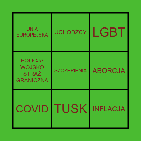 Wigilijne Bingo Card