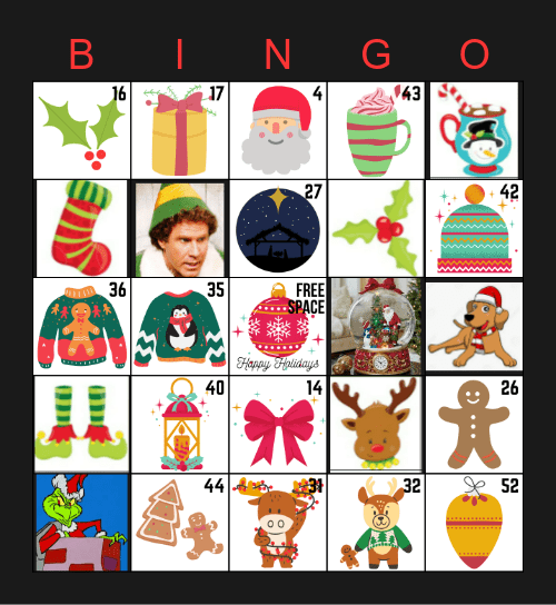 Holiday Bingo Card