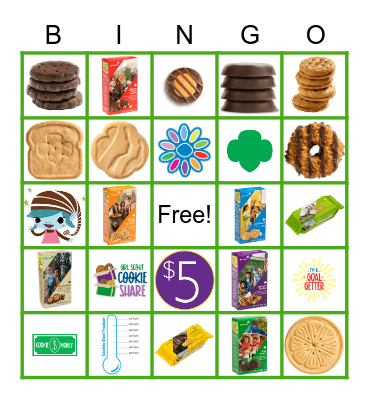 Girl Scout Cookie Bingo Card