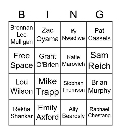 Adam Ruins Bingo Card