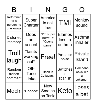 Hanging out with Oscar Bingo Card