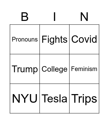 Thanksgiving Bingo Card