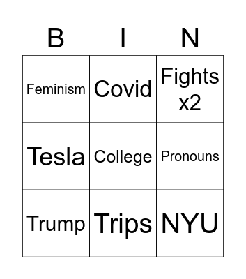 Thanksgiving Bingo Card