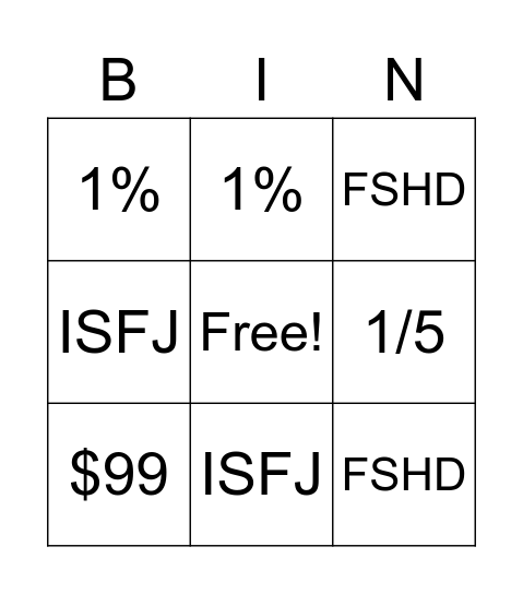 Mental Match Bingo! Bingo Card