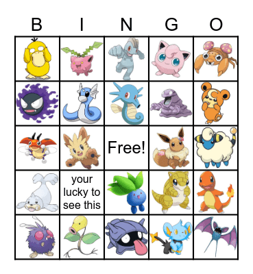 Pokemon Bingo Card