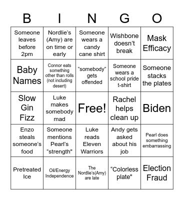 Thanksgiving 2021 Bingo Card