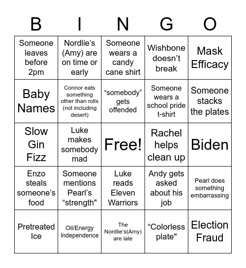 Thanksgiving 2021 Bingo Card