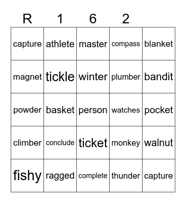 Red 162 Bingo Card