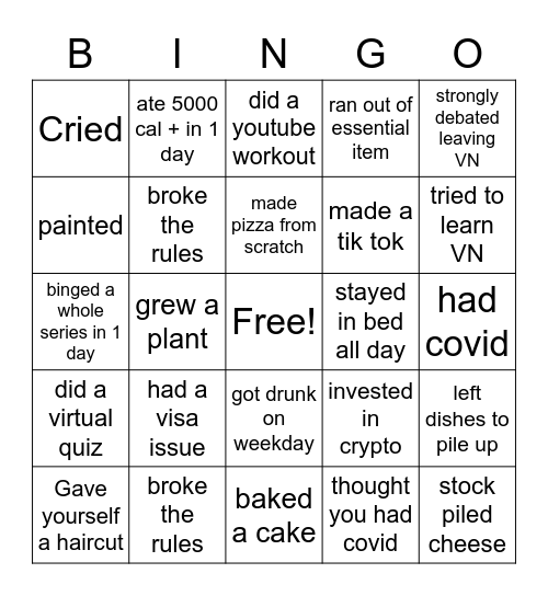 Thanksgiving Bingo Card