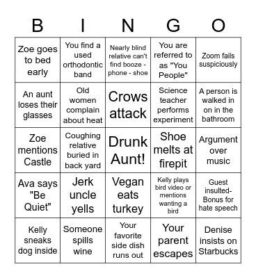 Thanksgiving Bingo Card