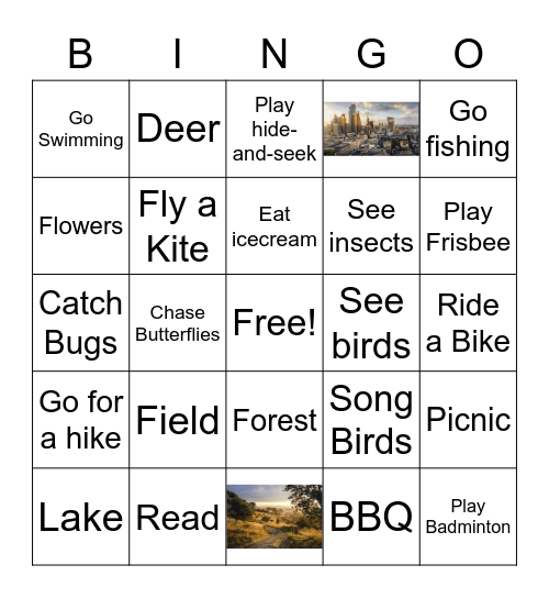 A Day in the Country Bingo Card