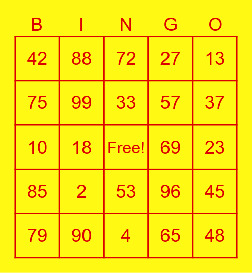 Lucky Binggo 3 Bingo Card