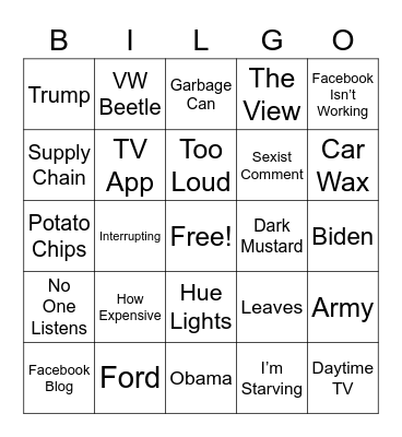 BilGo Bingo Card