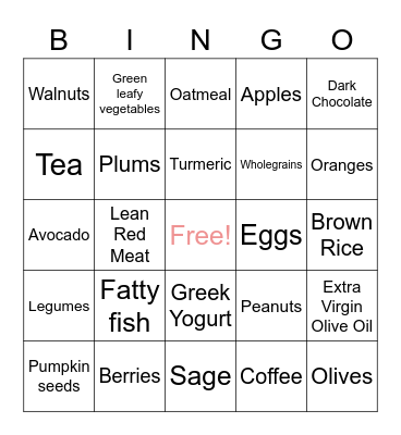 Brain Food! Bingo Card