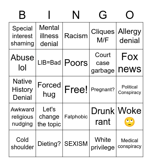 XGiving Bingo Card