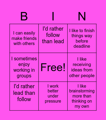 Build Us Up! Bingo Card