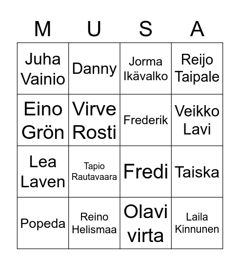 Musabingo Card