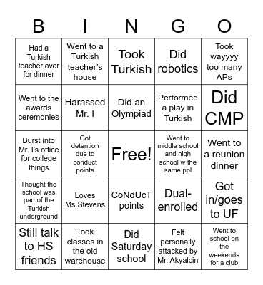 OSS Bingo Card
