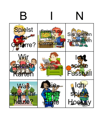 Spielen Bingo Card
