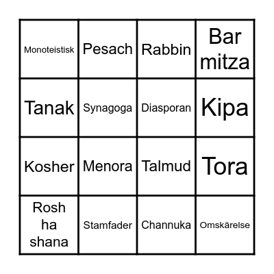 Judendomen Bingo Card