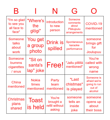 AAC Xmas bingo Card