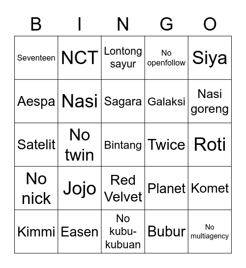AST95LDH Bingo Card