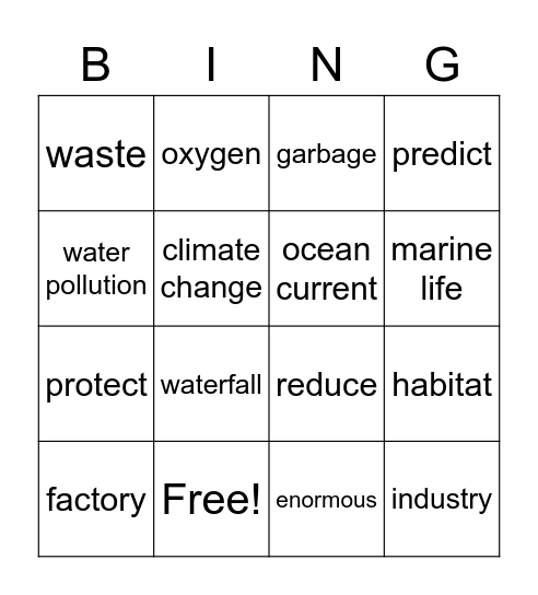 environment - Own It 3 Bingo Card